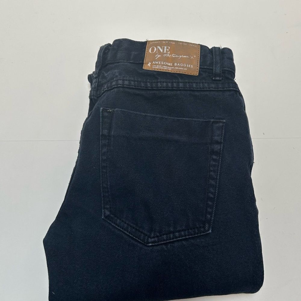 One Teaspoon Awesome Baggies Low Waist Medium Rise Distressed Dark Wash 24‎